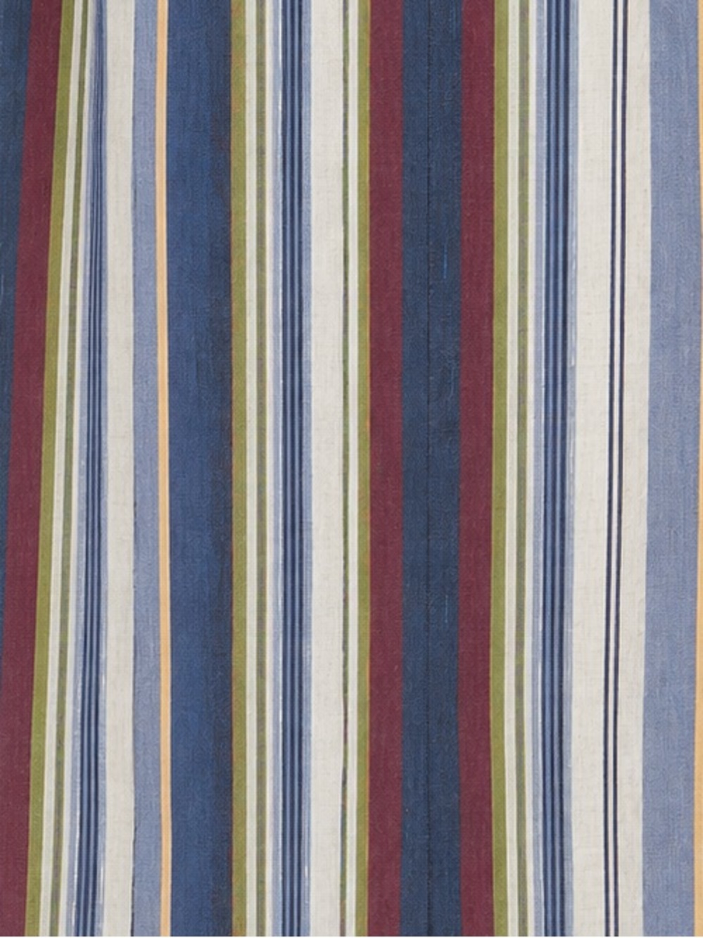Vintage 90s Lizwear Striped Cotton Wrap Midi Skirt 12 Blue Coastal Cottagecore - Picture 3 of 4